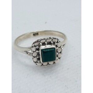 Sterling Silver Malachite Ring 8.25‎